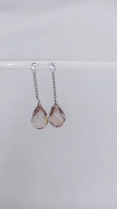 Bông tai tòn ten pha lê giọt nước dễ thương xinh đẹp thời trang đi đám cưới