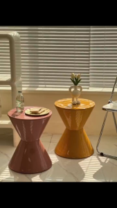 Dressing Bench Sofa Side Small Round Tea Table Corner Mesas Creative Plastic Thickening Stackable Waterproof Bedside Table Stool