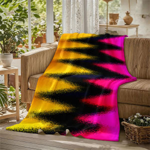 BILIBILI | Colorful Glass Wave Texture Flannel Blanket Perfect for Sofa Office Bed Travel Sleep Read Relax Camping Four Season Use