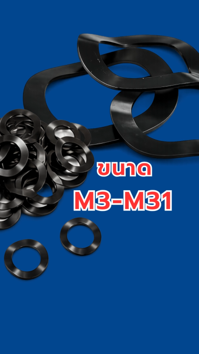 Weave Spring แหวนคลื่นสปริง M3-M31 แหวนรองสปลิง แหวนคลื่นสปลิงเหล็ก ชุบดำ WAVE ...