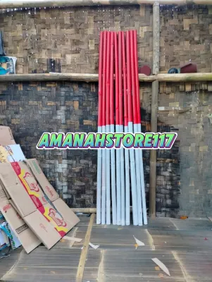tongkat bambu pramuka anak SD (sudah cat merah putih tinggi 160cm)
