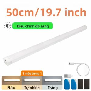 Đèn LED Sạc USB Có Cảm Biến Chuyển Động Đèn Ngủ Có Thể Điều Chỉnh Độ Sáng 50/30cm Loại C Cho Tủ Quần Áo Tủ Quần Áo