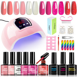 LIMEGIRL Nail Gel Oil Set UV LED Nail Light Gel Nail Kit Semi-Permanent Gel Varn Professional Nail Polishing Art Tool Set