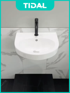 Set Wastafel Keramik Gantung Tembok Tidal TD081 Minimalis