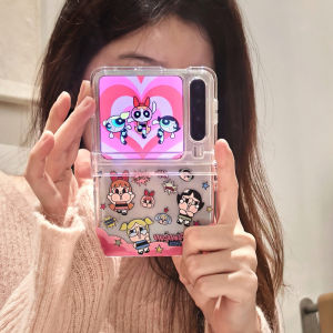 Cute Cartoon Crying Girl Police Officer Phone Case Foldable Screen Design for Huawei PuraX OPPO Find N3 Flip Samsung ZFlip7654 Xiaomi MIX Flip2