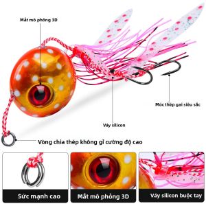 Mồi Câu Cá Bằng Thiếc Phát Sáng STBT Có Hai Móc Câu Lý Tưởng Cho Câu Cá Đêm Ở Biển Giúp Câu Được Nhiều Cá Vược Và Mực Hơn.