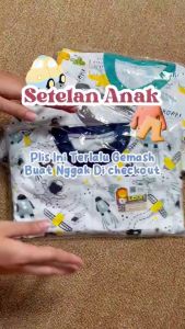 NEW MOTIF BABY LEON Setelan Baju + Celana Pendek Bayi 1-3 Tahun 100% COTTON