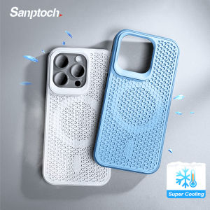 Sanptoch For Magsafe Cooling Phone Case For iPhone 17 16 15 14 13 12 Pro Max Slim Shockproof Hard Cover For iPhone 17 Pro Max 17Air Non-slip Heat Dissipation Protective Casing