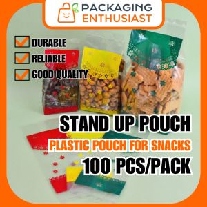STAND UP POUCH (LACE DESIGN) for Snacks: CLEAR Square Bottom (100 PCS/PACK) Side Gusset Bag PP/COPP