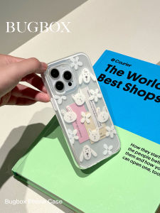 Kawaii Animal Silicone Phone Case Anti-Fall for  15 pro 15 pro Max Two-In-One Design Korean Japanese Style Protective Cover