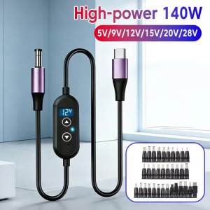 Others | USB C to DC Power Boost Cable 5V/9V/12V/15V/20V/28V Boost Line Adapter Adjustable Voltage PD Multifunctional Fast Charging Cable