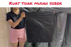 Kantong Plastik Sampah LDPE / Trash Bag Ukuran 90X120cm Hitam Tebal 30Micro