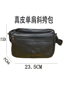 2025 New Mens Leather Shoulder Bag Casual Business Crossbody Bag Horizontal Small Backpack Synthetic Leather Pure Color