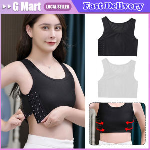 Women Seamless Summer Short Vest Flat Breast Binder Breathable Tank Top Shaper Bustier Corset Tomboy Underwear