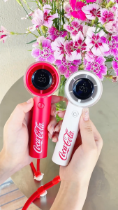 Coca-Cola Ventilateur Portable Handheld Fan 5 Levels whth LED Display4800mAh USB Rechargeable For Travel