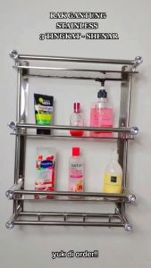 Rak Gantung LAVENDER/ RAK SS (STAINLESS STEEL) 3 TINGKAT Rak Kamar Mandi Dinding/Rak Bumbu Dapur Multifungsi