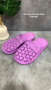 OKAIDO Sandal Selop Wanita Gaya Korea Kekinian Empuk dan Nyaman Ungu Pink Sendal Perempuan Slip On Anti Air dan Anti Licin Karet EVA