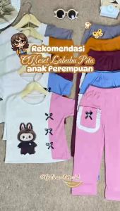 Setelan LABUBU Viral Anak Perempuan Anak usia 1-6thn Oneset Knit Ribb Labubu Viral set Anak viral