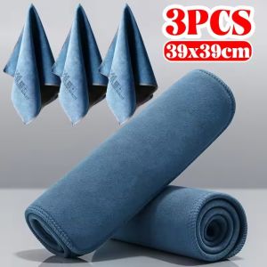 ผ้าเช็ดทำความสะอาดไมโครไฟเบอร์หนา3ชิ้นผ้าเช็ดทำความสะอาดรถยนต์ดูดซับได้ดีผ้าขนหนูซักรายละเอียดแบบมืออาชีพ