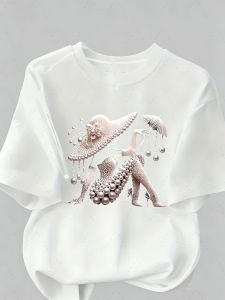 2026 NEW Summer Outfit Womens Printed Tee Light Luxury Gorgeous Daily Casual Short Sleeve 3D Quick Drying Parent-Child T-ShirtS