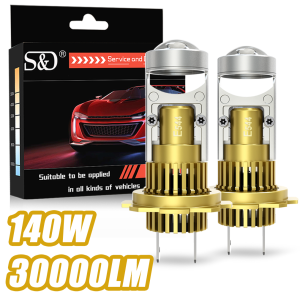 H7 H4 H11 HD LED Projector Lens Headlight Bulb 9005 9006 Car Bulb 30000LM CSP 3570 140W CANBUS 12000RPM Fog Light with Turbo Fan