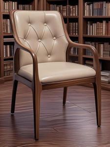 Designer Modern Chinese Back Real Leather Solid Wood Dining Chair Tea Chair Nordic Style Sofa Chair Black Walnut from North America