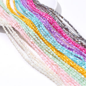 3x5mm 80pcs/STR nước ngọt tự nhiên hạt vỏ sò hình bầu dục ngọc trai hạt cườm rời cho vòng đeo tay vòng Cổ Tự làm làm đồ trang sức