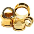 EXPANDER TELINGA/PIERCING WARNA GOLD/PIERCING TELINGA/PERCING TINDIK PRIA/PERCING PLUG BESI. 