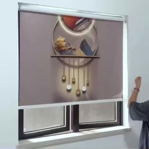 贺岁版哪吒敖丙组合卷拉升降式窗帘防水防油遮光免打孔装饰卷帘New Years Edition Nezha Ao Bing Combination Roll up Lift Curtain Waterproof Oil proof Light blocking Non perforated Decorative Roller Shutter