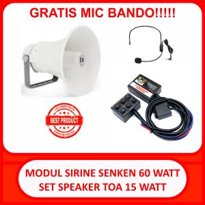 modul sirine senken 60 watt aux mic set speaker toa zh615r 15 watt bulat