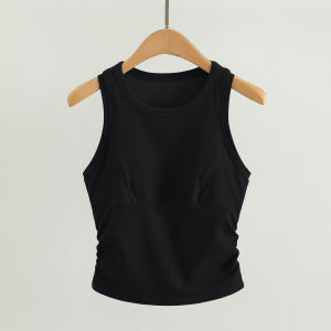 Womens One-Piece Sports Vest Shockproof Running Yoga Fitness Training Top Nylon Fabric Moisture Wicking Pilates Gymwear