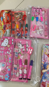 Paket Alat Tulis/ Stationery Set 8008 7 IN 1 Tempat Pensil + Buku Mewarnai + Alat Tulis Lengkap