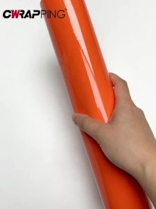 Phim Dán Tự Dính Màu Cam Bóng Cho Xe Máy Chống Thấm Nước Không Bong Bóng Decal Trang Trí Cho Ô Tô & Phụ Kiện Xe Máy Chất Liệu Vinyl Sáng Tạo