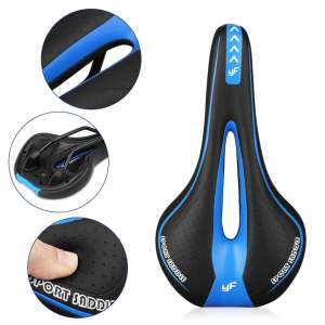 Mountain Road Bike Seat Comfortable Soft Cycling Cushion Exercise Bike Saddle PU Leather Gel Filled Shockproof Bicycle Saddle
