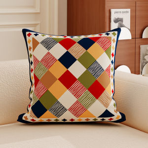 High-End Colorful American Retro Pillow Living Room Sofa Luxury Dopamine Cushion Attractive Pillowcase Bay Window Pillow