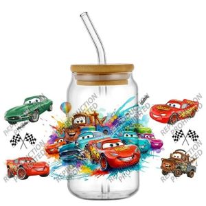 Potdemiel | Bộ Sticker 3D UV DTF Hình Gấu Hoạt Hình Cozy Vibes 16oz Series Gấu Yêu Mật Ong Dán Trang Trí Ly Cốc Chống Nước Tự Làm