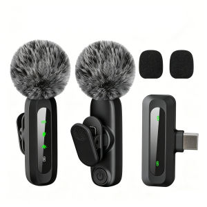 Type-C Port Wireless Lavalier Microphone Noise Cancelling Lapel Micfor iPhone15+Android PhoneVlog Live Streaming Interview