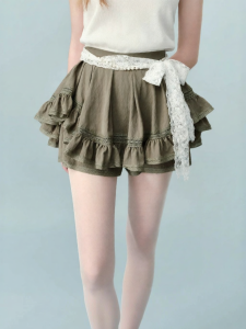 AIVEI | Lace Ruffle Lolita Skirt Shorts