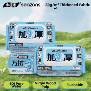 seazons | Thick Pure Water Wet Wipes 60 Pieces 3 Packs