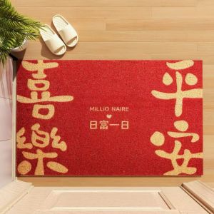 Modern Entrance Door Mat Customizable Anti-Slip Silk Circle Outdoor Door Mat Luxury Home Carpet Square Rectangle PVC Material