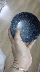 Chén ăn cơm bầu thân cao melamine cao cấp vân đá đen CO 11 : Ø 11.4 x 5.5 cm