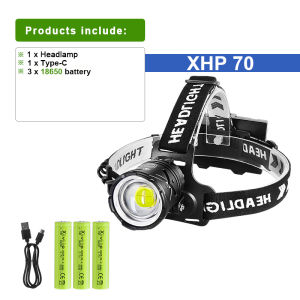 XHP70 Head Flashlight 16000000LM Ultra Powerful Led Headlamp USB Rechargeable Front Light Camping Fishing Hunting Head Lantern