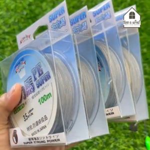 สาย PE เต็มม้วน ยาว 100 เมตร หนา 4 ขนาด สายถักPE สายถักตกปลา เหนียวแหน่น ไม่ขาดง่าย กอง่าย สินค้า พร้อมส่ง ในไทย