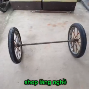 Bánh xe bò  xe cải tiến  xe kéo xe lôi  kèm trục sắt xoắn D28 dài 90cm - 1m - 1m1 - 1m2 - 1m3.