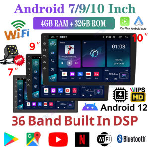 [ 4GB RAM+32GB ROM ] 2Din Android Player 7/9/10 inch Quad Core Car Multimedia MP5 Player Free Reverse Camera