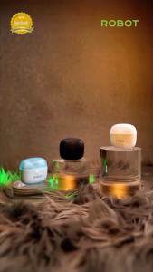 Robot Tws Wireless Earphone Bluetooth 6.0 Earphone Wireless Casing Transparan Ultra Bass Enco Buds 3