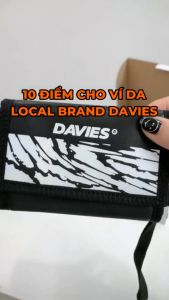 Bóp ví nam nữ cầm tay ngắn da nhiều ngăn - Ví màu đen Weapon local brand Davies