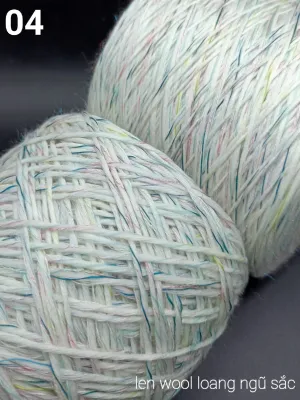 Len merino cashmere size 2.0mm se loang pastel đan móc khăn áo váy mũ
