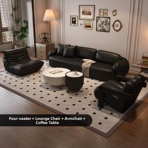 HUASHEMEIJI | Vintage Linear Sofa Living Room Commercial Resting Area Reception Stylish
