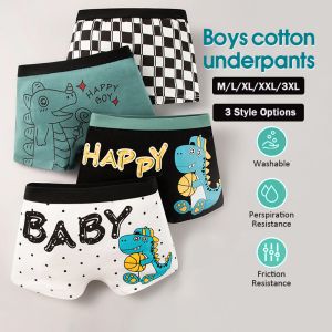 4Pcs High Quality Breathable Childrens Underwear for Boy Kids 3-14 Years Cartoon Soft Cotton seluar dalam kanak男童纯棉内裤